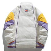 Hip Hop Patchwork Corduroy Parkas Coat